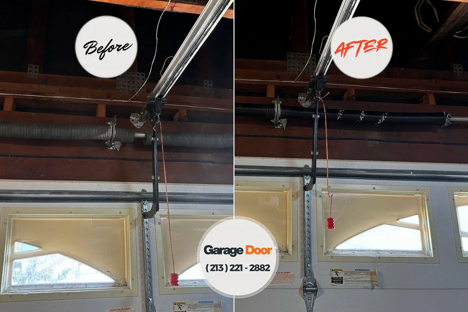 Before and after: garage door repair East Camden, SC